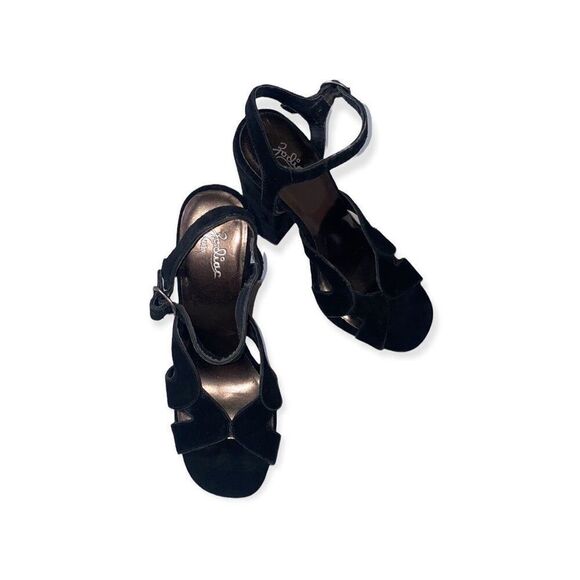 Zodiac USA Black Platform Heels Suede with ankle strap - Picture 2 of 5